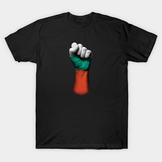 Flag of Bulgaria on a Raised Clenched Fist T-Shirt by jeffbartels